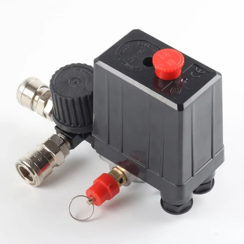 1 Air Compressor Pressure Switch 90-120PSI 4 Ports Pressure Gauge Valve Assembly Replacement Parts