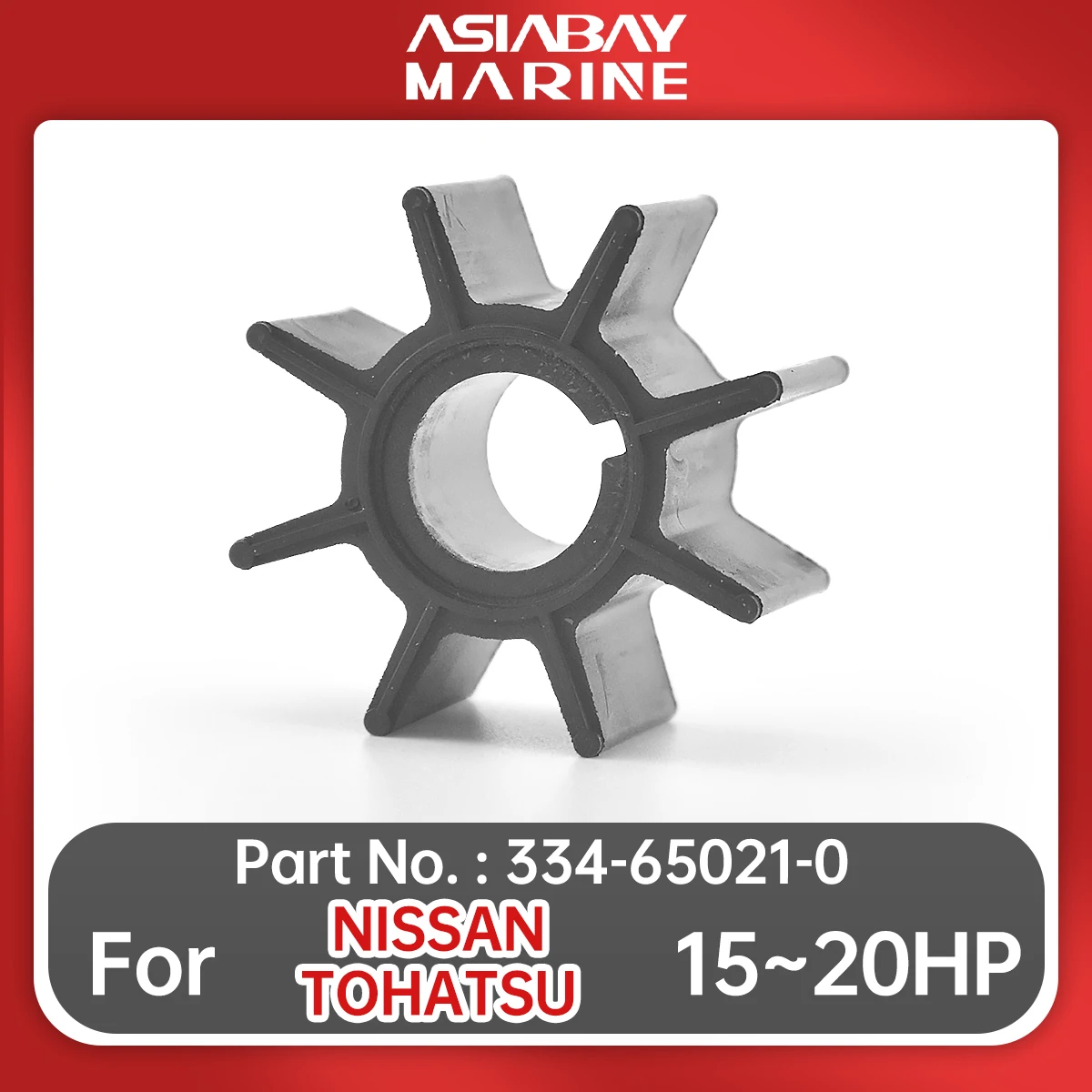 334-65021 Water Pump Impeller For Nissan Tohatsu Outboard Motor Engine 15hp 18hp 20hp Boat Parts 334-65021-0 Sierra 18-8921