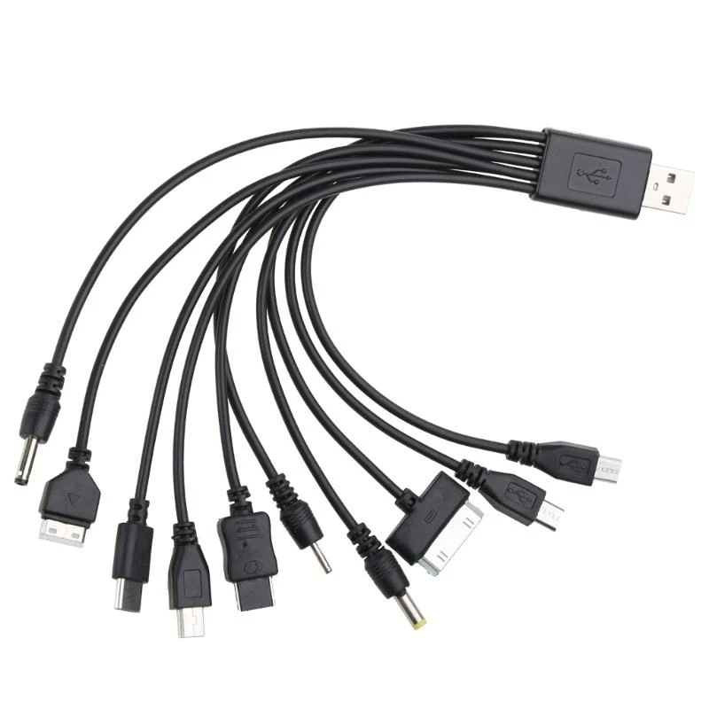 

10в1 USB-кабель для нескольких портов USB Универсальный кабель для зарядки телефона Многоголовочный кабель для зарядки Шнур для зарядного устройства для телефона Samsung Nokia