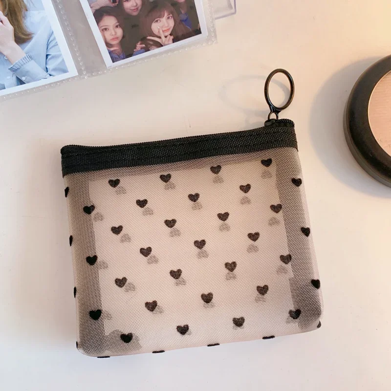 Bolsa de cosméticos necesaria con corazón para hombre y mujer, organizador de viaje transparente, bolsas de aseo de malla pequeñas y grandes, bolsa de maquillaje, 1 ud.