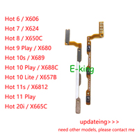 For Infinix Hot 6 7 8 9 10 10s 11 11s 12 20i Play Lite Power Volume Button Key Flex Cable Repair Parts