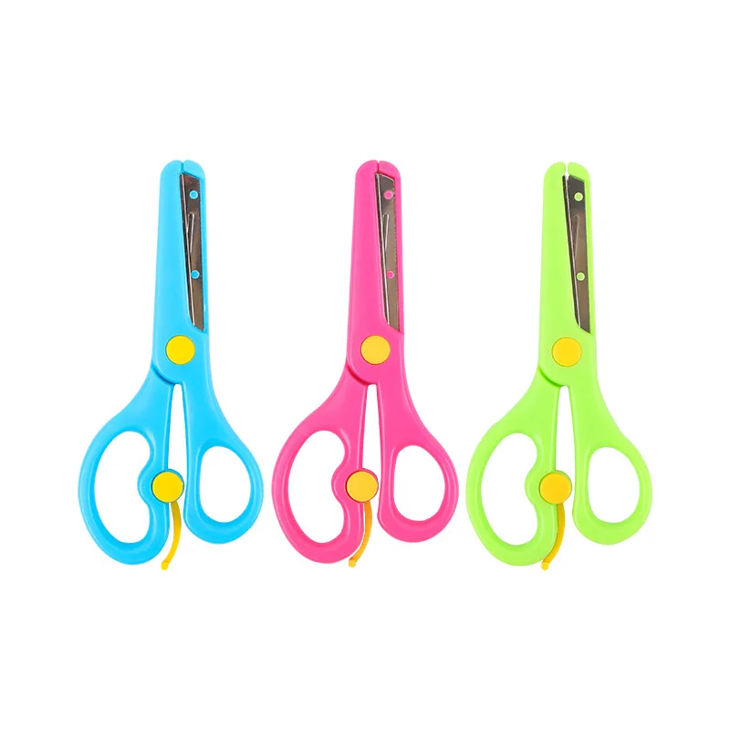 Safty Scissors for Kids Student DIY Paper Scissors 122mm With Sleeve Cutting Tool Stationery