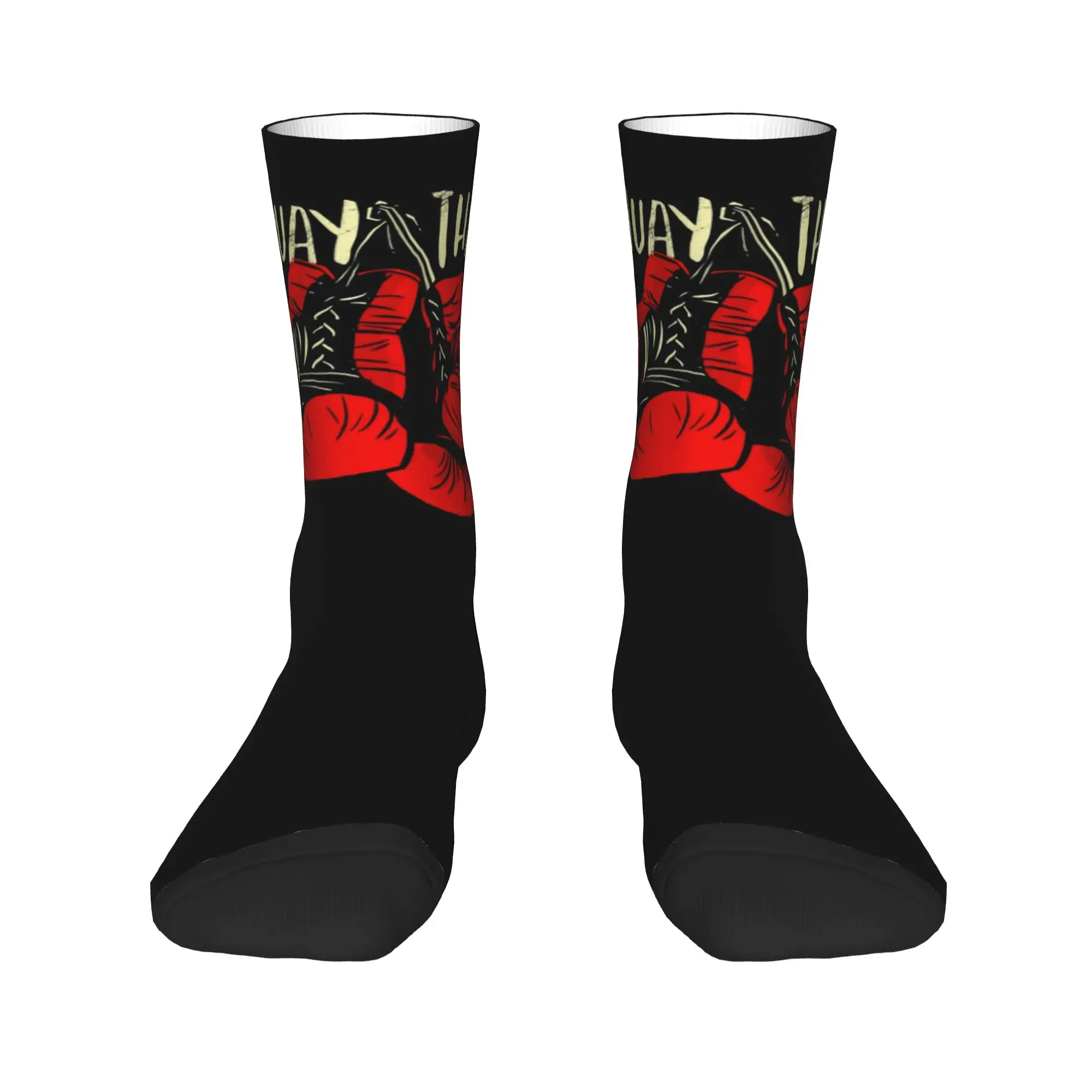 Custom Muay Thai Gloves Men Women Crew Socks Unisex Cute Thailand Boxing Fighter Spring Summer Autumn Winter Dress Socks - view 2
