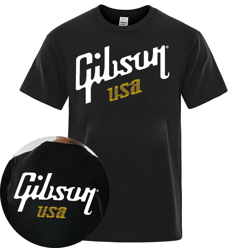 

Gibson USA Men Women T-shirts High Quality Pure Cotton Short Sleeve Tops All Season Casual Matched Tees Crewneck Unisex Tshirt