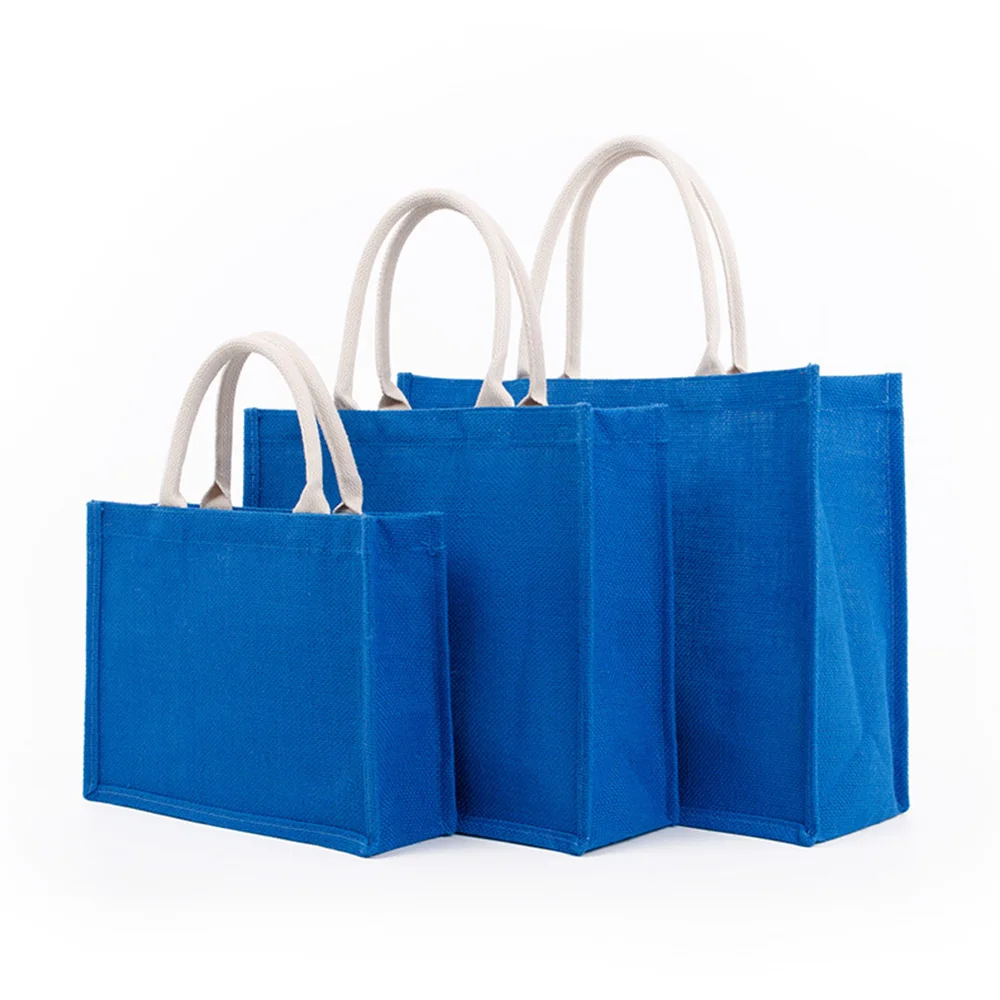 Blue Tote Bag Handbag Unisex Student Handbag Shopping Bag Shoulder Bag Portable Eco-friendly Bag Simple Large Capacity Bag