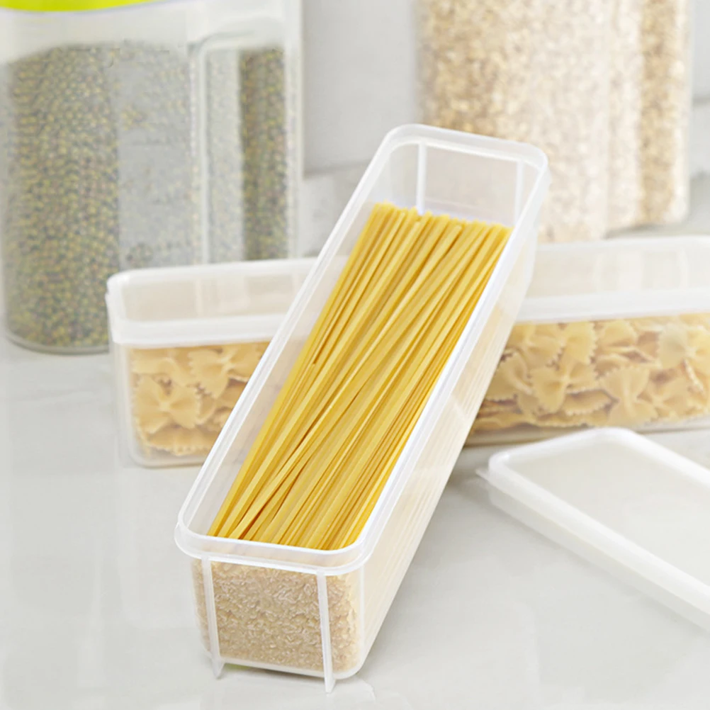 

2Pcs Noodle Storage Box Food Grade Large Capacity Slim Container Fridge ganizer Freezer Bin Sealable Moisture Proof