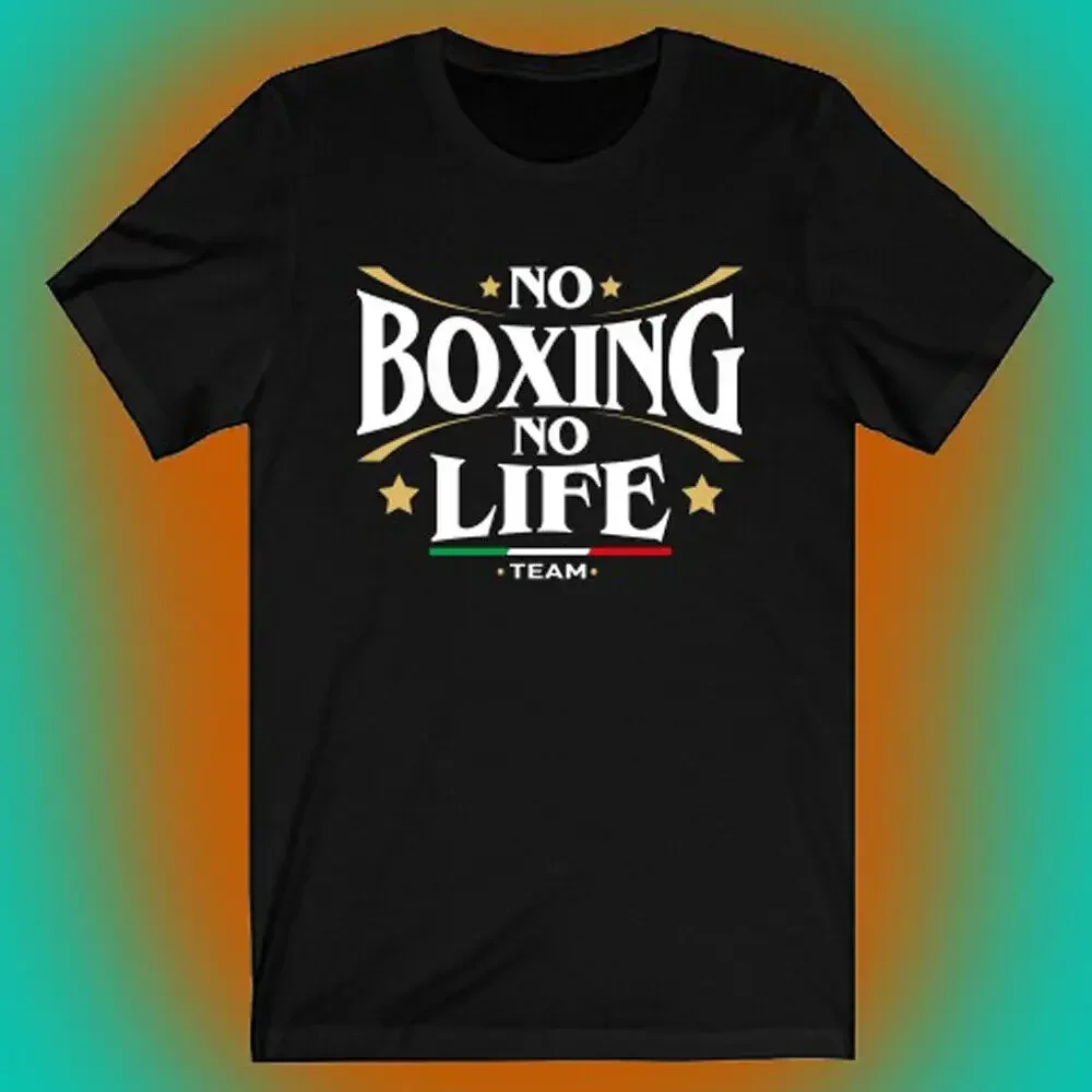 No Boxing No Life Canelo Alvarez Team Logo Men's Black T-shirt Size S to 5XL mens designer clothes Short Sleeve Round Collar