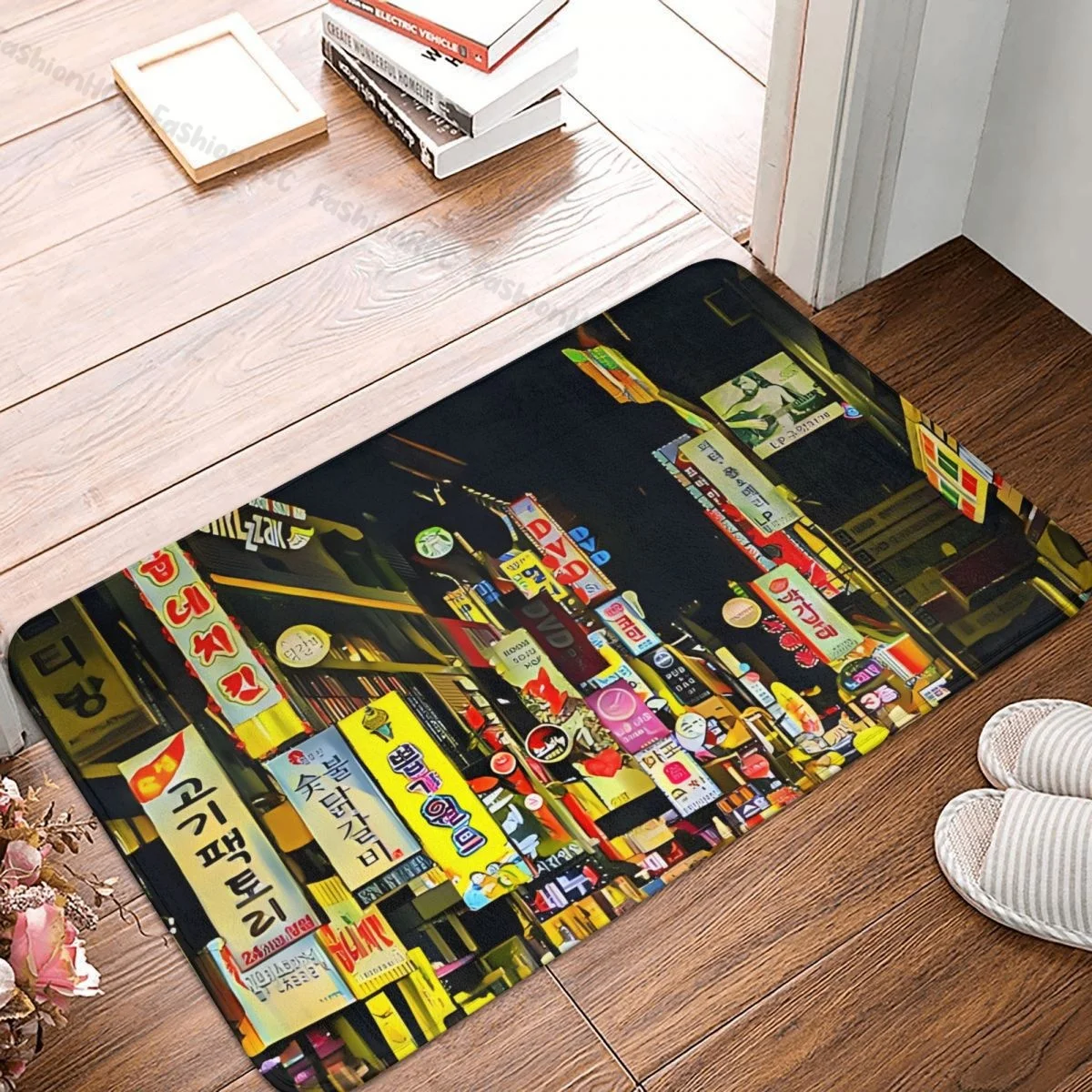 Korean Bath Mat Seoul At Night Tapestry Doormat Kitchen Carpet Outdoor Rug Home Decoration