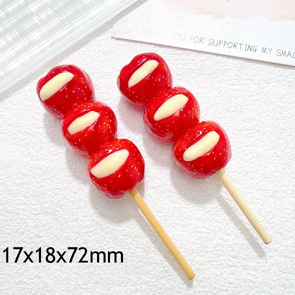 5PCS Sandwich Sugar Gourd Series Miniature Flat Back Resin Cabochons For Hairpin Scrapbooking DIY Home Decor Craft Accessories