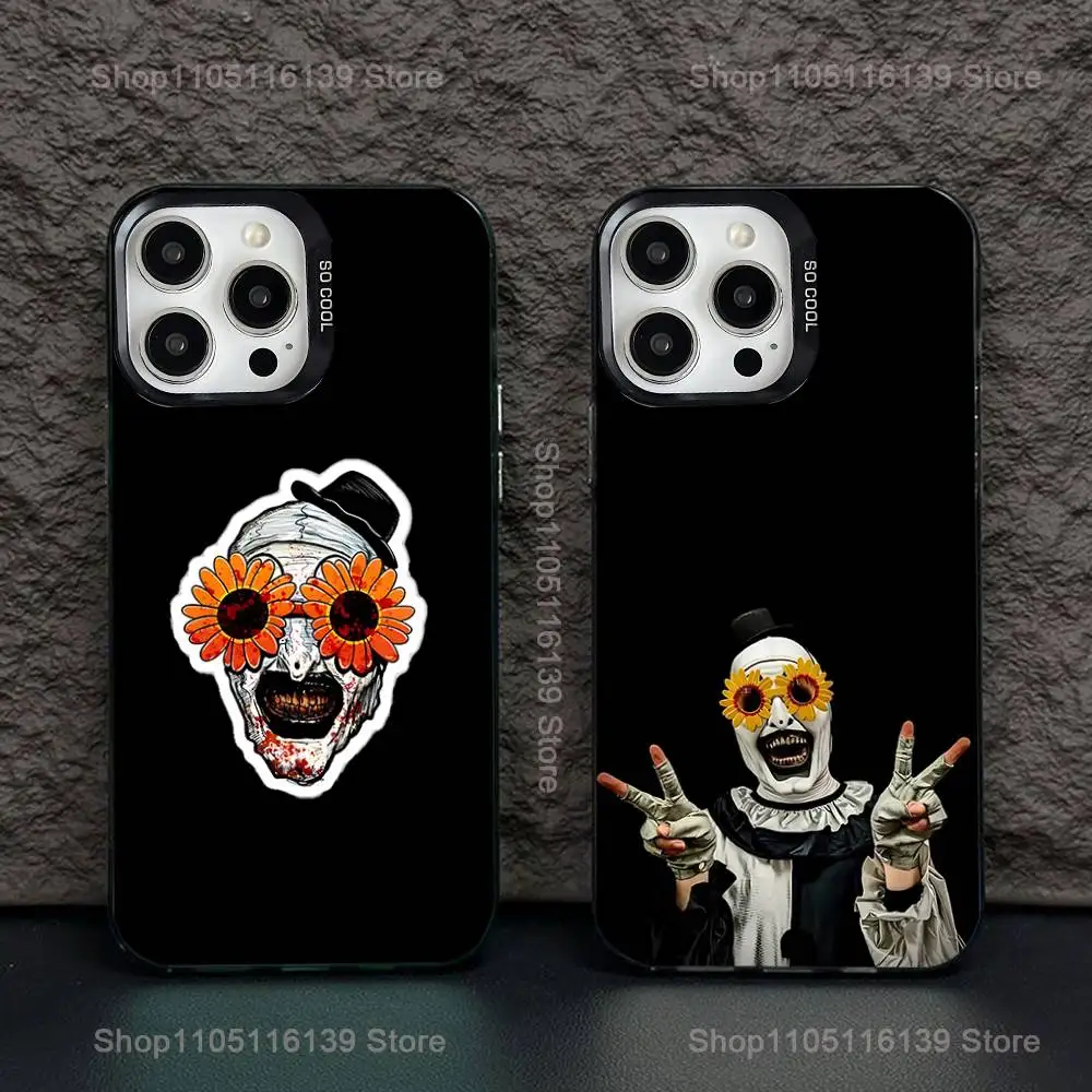 

the Clown horror T-Terrifie Phone Case For iPhone 16,15,14,13,12,11,Pro,XS,Max,Plus,Mini,SE Black Candy Matte Shockproof Cover
