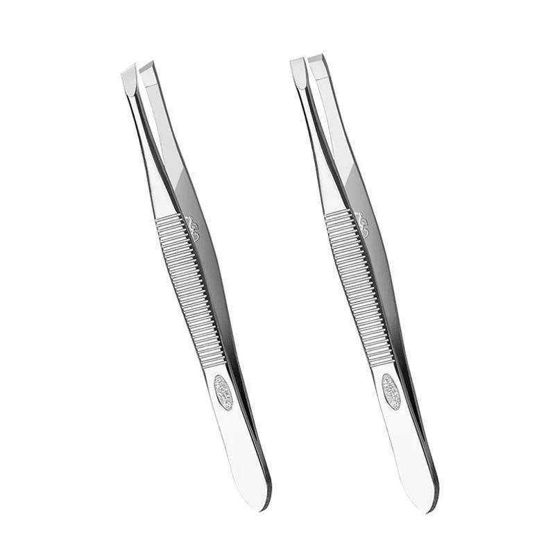 Herramienta pequeña práctica de acero inoxidable, alicates para cejas, pinzas para cejas, pinzas profesionales para depilación de cejas, herramientas de punta plana