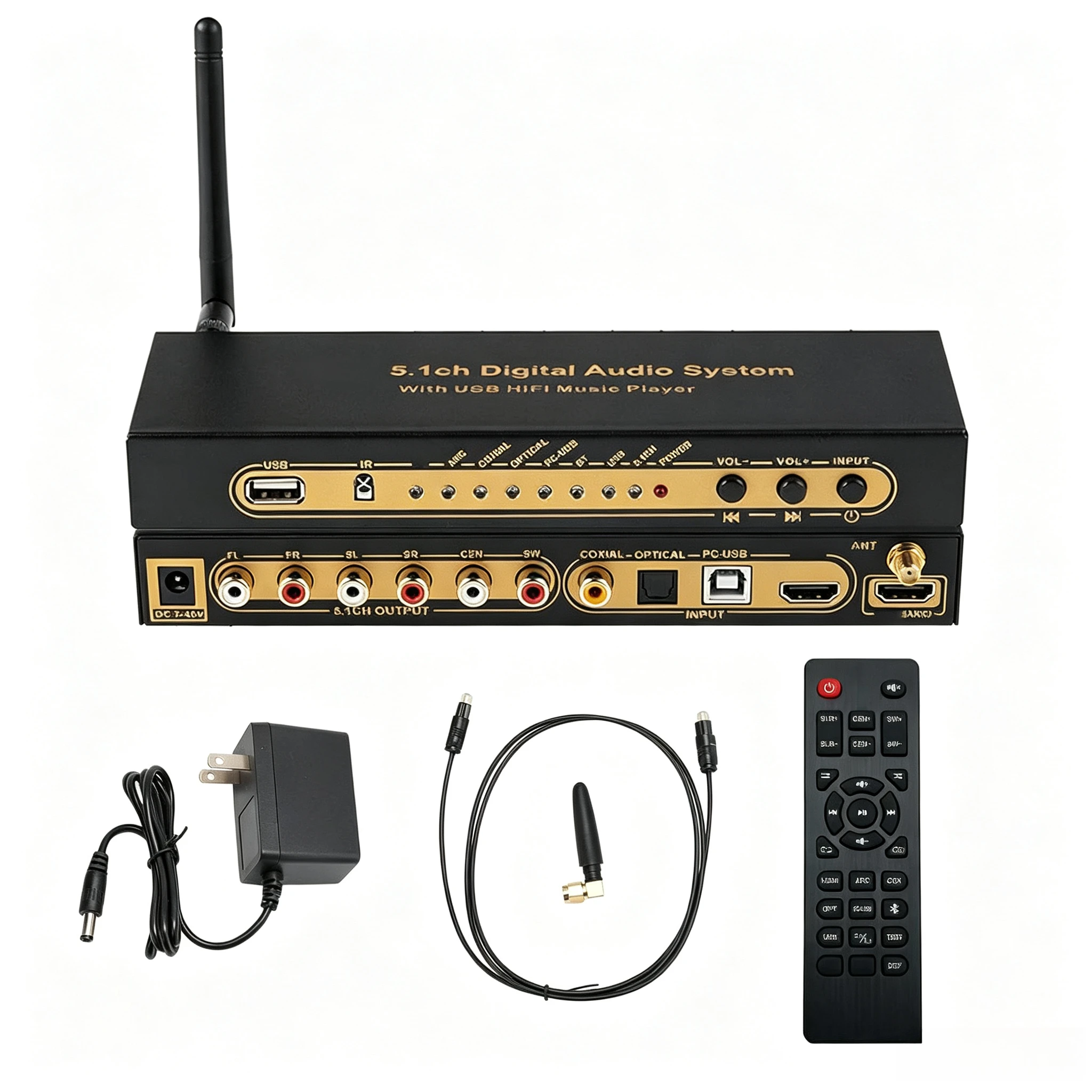 5.1 Channel Audio Decoder DAC Support DTS Dolby AC3 Bluetooth HDMI Splitter USB Sound Card for PC TV