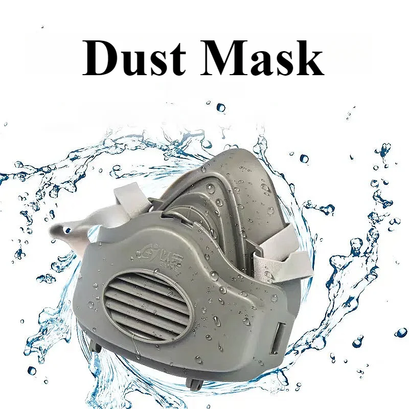 Half Face Dust Mask Respirator Dust-Proof Work Safety Rubber Mask Cotton Filter for DIY House Clean Carpenter Builder Polishing