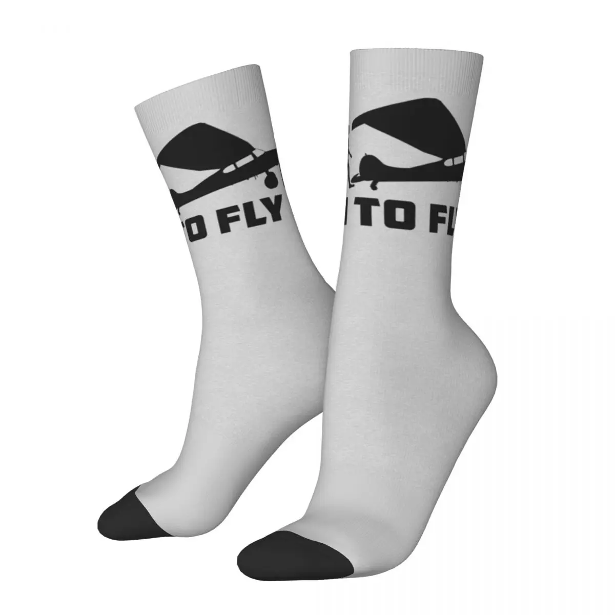 Born To Fly Socks Winter Airplane Pilot Stockings Harajuku Couple High Quality Socks Printed Cycling Non Skid Socks