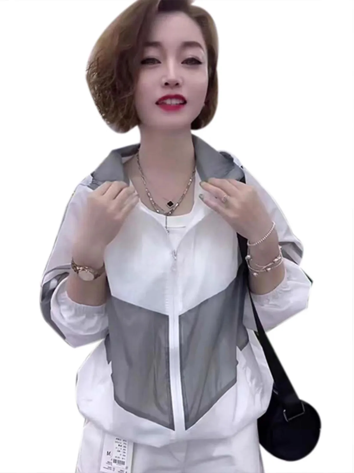 Women's Summer New Sle Outdoor Breathable Light Weight Color Blo Hat Hooded Workwear Sun Protection ort Jaet