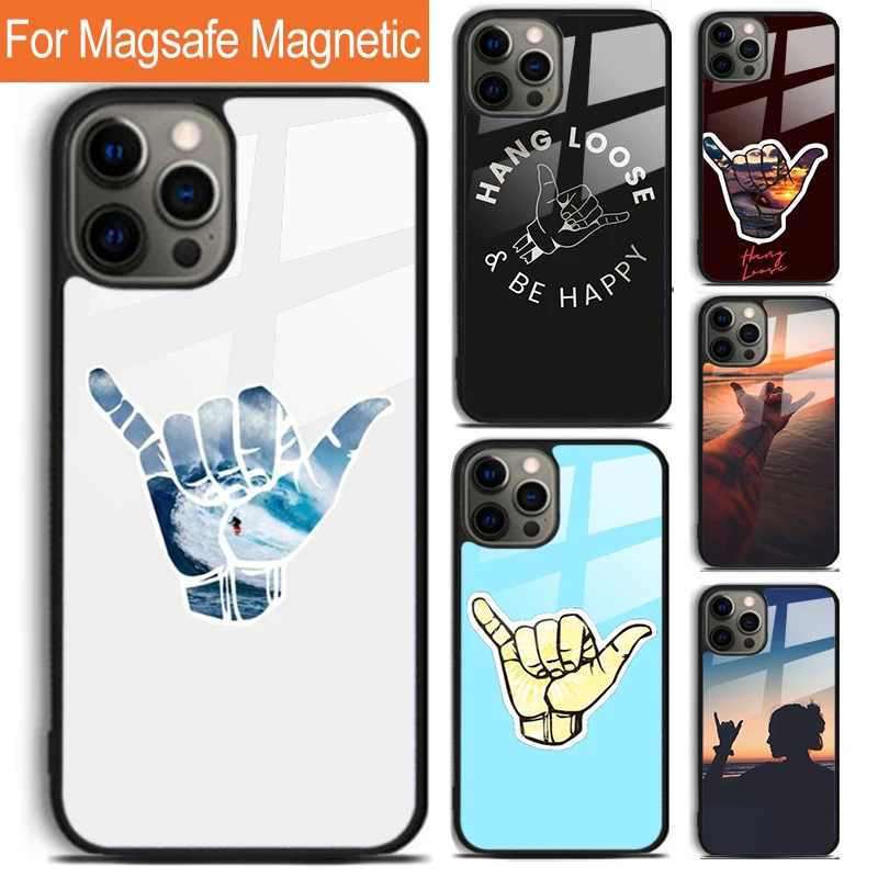 

Чехол для телефона Surfer Surf Hang Loose Shaka для iPhone 17 Air 16 15 14 12 Pro Max Plus с поддержкой MagSafe и беспроводной зарядки