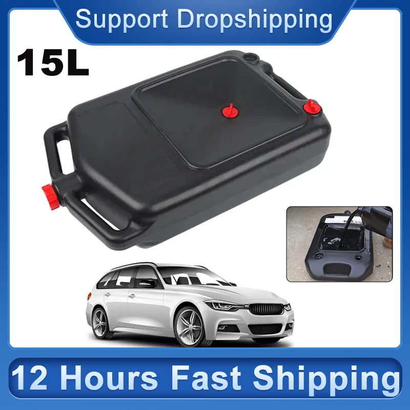 

Oil Change Pan 15L Car Engine Oil Receiver Fluid Drain Pan Large Capacity Easy Pouring Changing Oil Tool For Car Maintenance