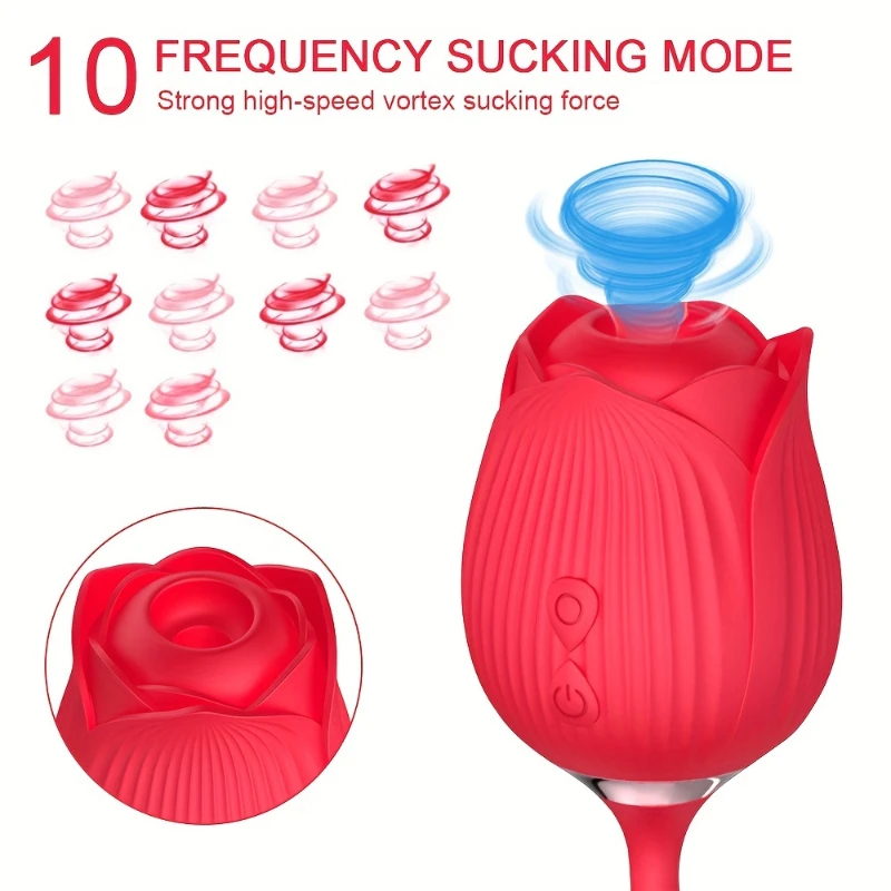 Rose Clitoris Suction Vibrator Egg for Women Stimul Nipple Vagina Sucker With Dildo Masturbators Rousing Sex Toys for Adults 18