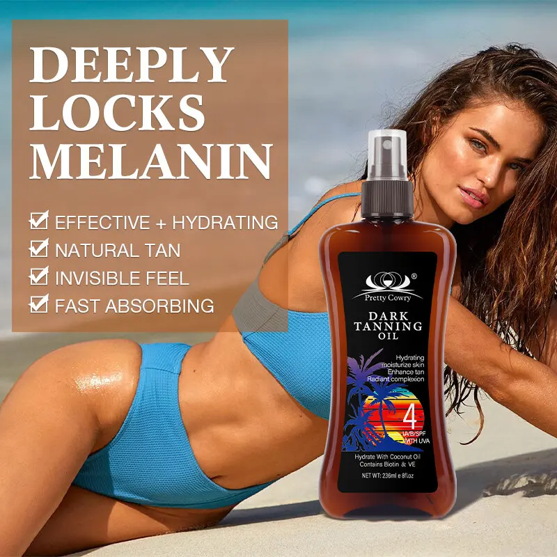 

236ml Body Tanning Oil Dark Fast Outdoor Sun Tan From Tan Formula Packed with Coconut Oils to Keep Skin Hydrated
