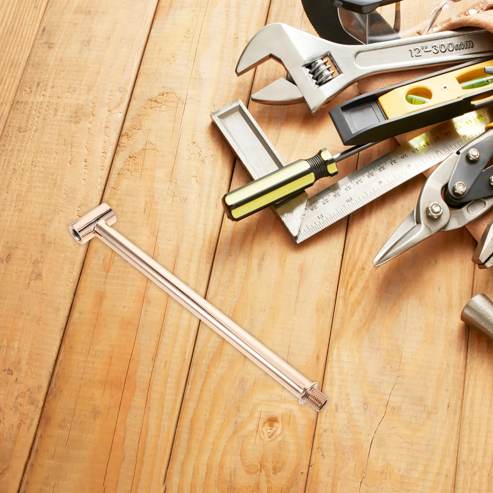 أجزاء مصباح الجدار على شكل حرف T M10 أنبوب مستقيم ملولب أنبوب حديد مجوف خيط ذهبي فرنسي لإصلاح تركيبات الإضاءة ومصباح DIY