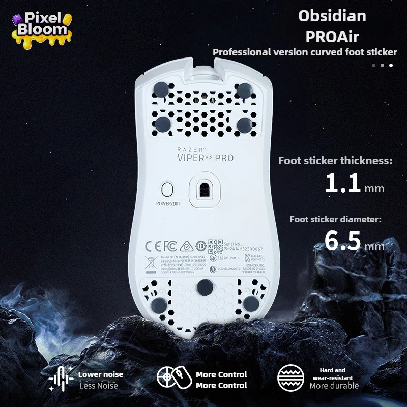 

Obsidian ProAir X-Raypad Коньки для мыши UHMW PE Поверхность ПУ Пена Низкий уровень шума Универсальный для стеклянных ковриков FPS Gaming
