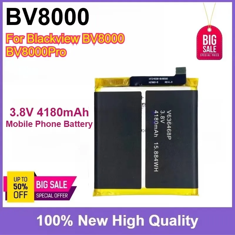 

New Mobile Phone Battery 3.8V 4180mAh For Blackview BV8000 BV8000Pro High Quality High Capacity Replaceable Battery