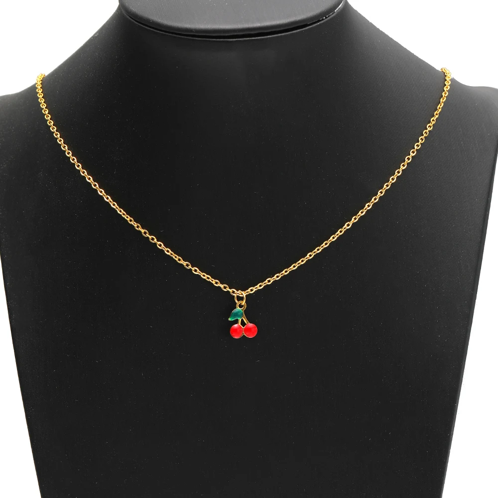 20pcs Enamel Cherry Charms Stainless Steel 10x7.5mm Necklace Pendants for DIY Jewelry Making Earrings Bracelets Findings Bulk image 5