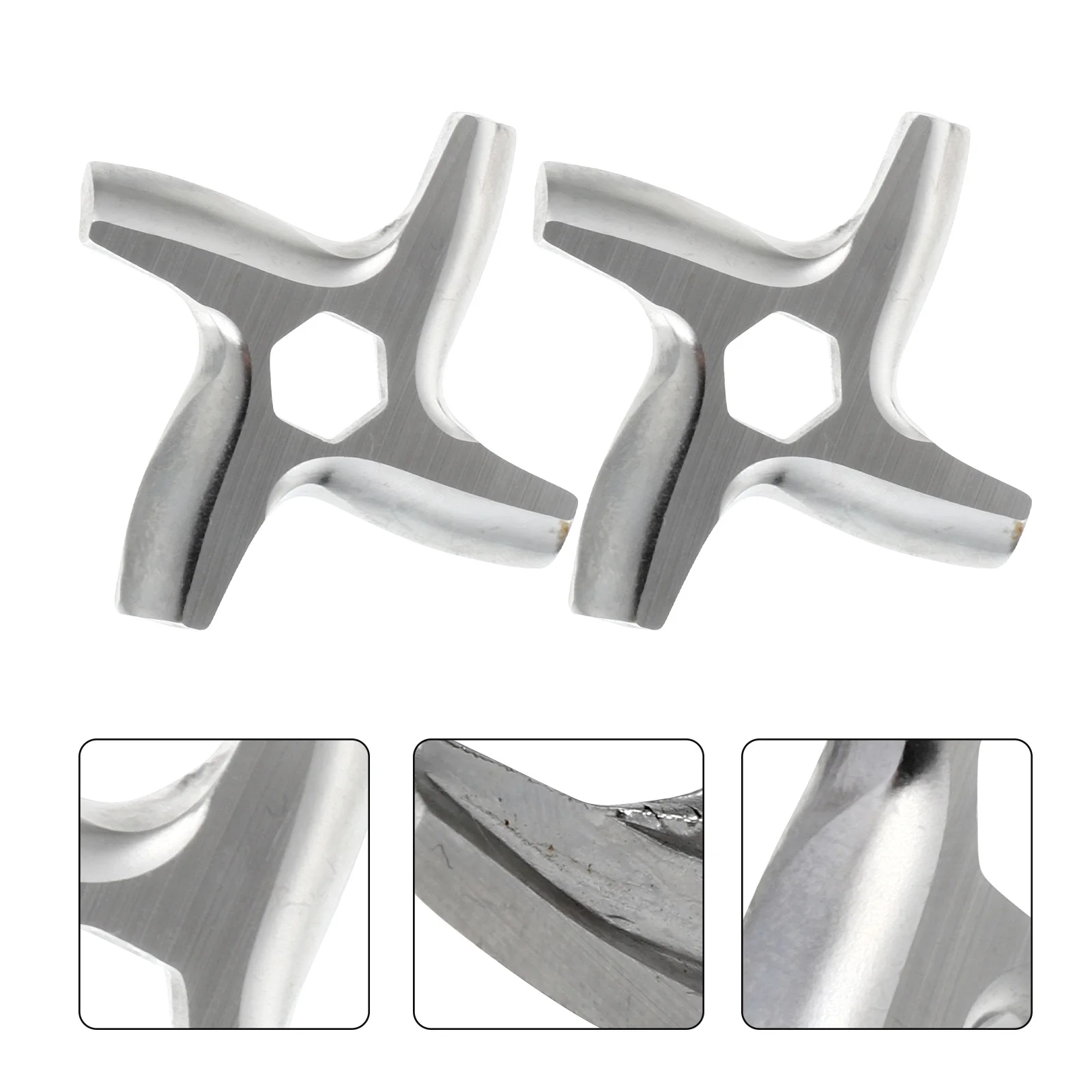

2Pcs Stainless Steel Meat Mincer Cutting Blades Sharp Plates Useful Kitchen Meat Cutter Accessories Cutting Blades