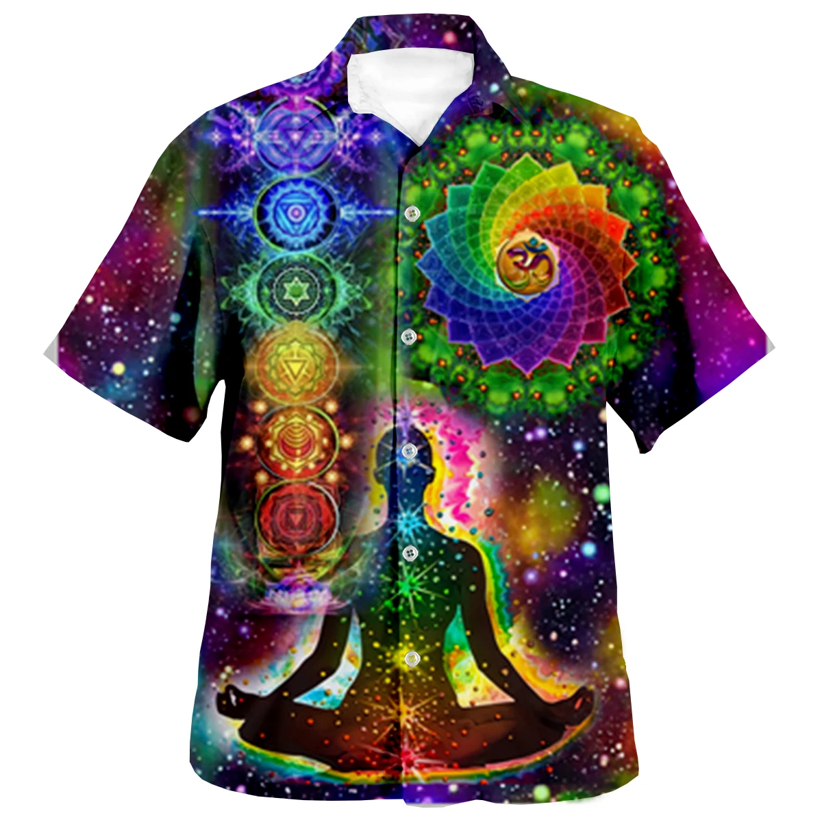 

Trippy Buddha Mandala Psychedelic 3DPrint Beach Hawaii Summer Shirt Short Sleeve Shirt Loose Streetwear Oversized Chemise Hombre