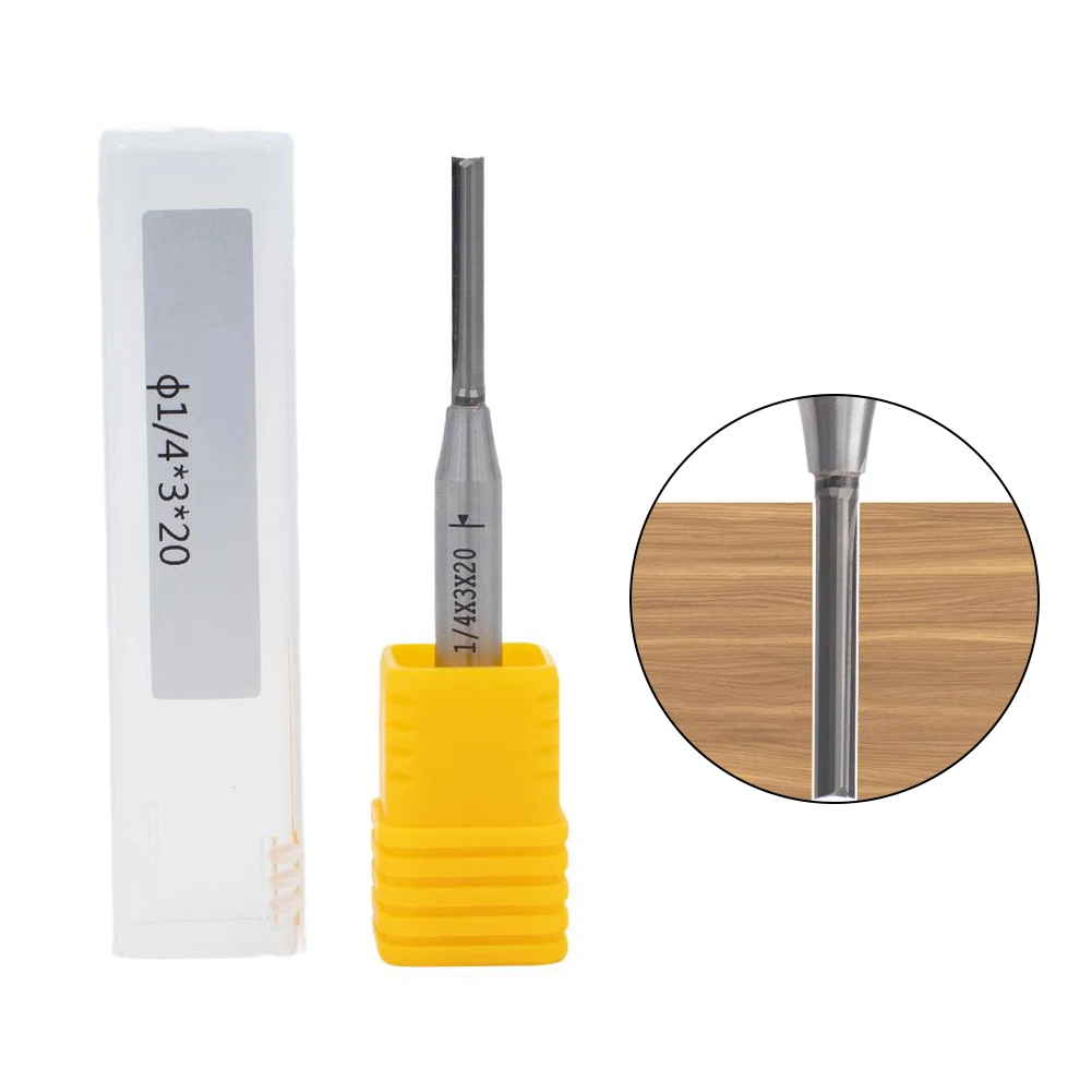 Fraise droite revêtue de carbure TCT de 3 mm pour une grande vitesse ​ ​ Coupe-bordure découpé, poignée de 6,35 mm, outil de travail du bois CNC