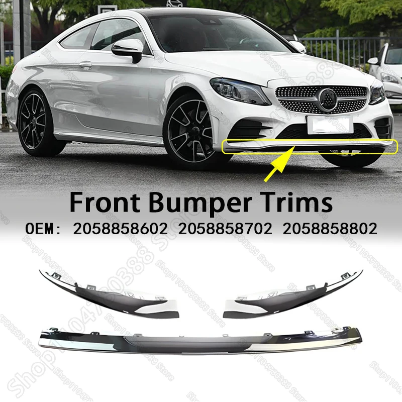 

Накладки на передний бампер, хромированные и черные для Mercedes-Benz C-CLASS 2019-2021 W205 2058858602 2058858702 2058858802