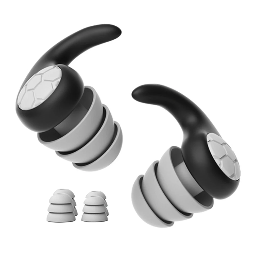 Bouchons d'oreilles de Protection d'oreille en Silicone, isolation phonique, 3 couches, Anti-bruit, lavables, pour la natation et la douche