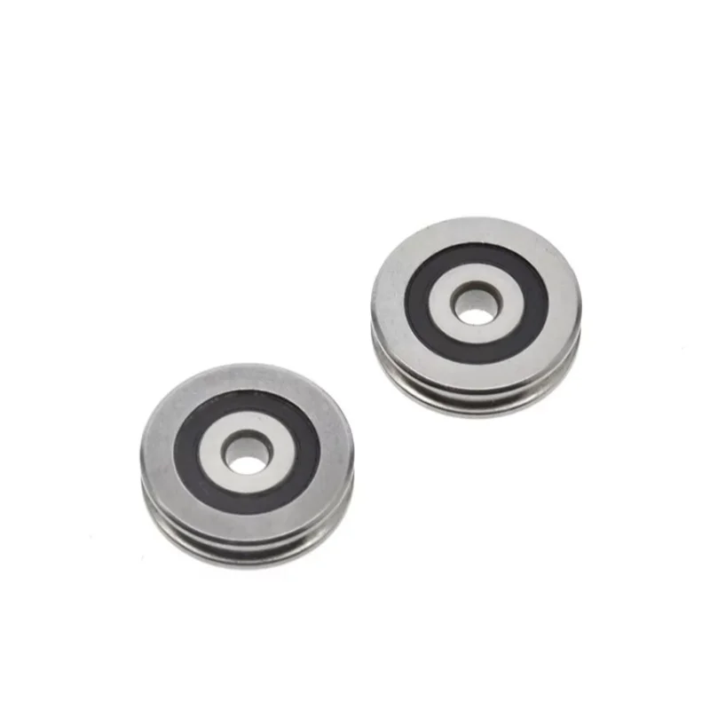 1 Buah Roda Logam Alur U Cekung, Roda Pemandu Tali Kawat R1, Roda Garis Tipis, Roda Besi, Roda Bantalan 3x16x4