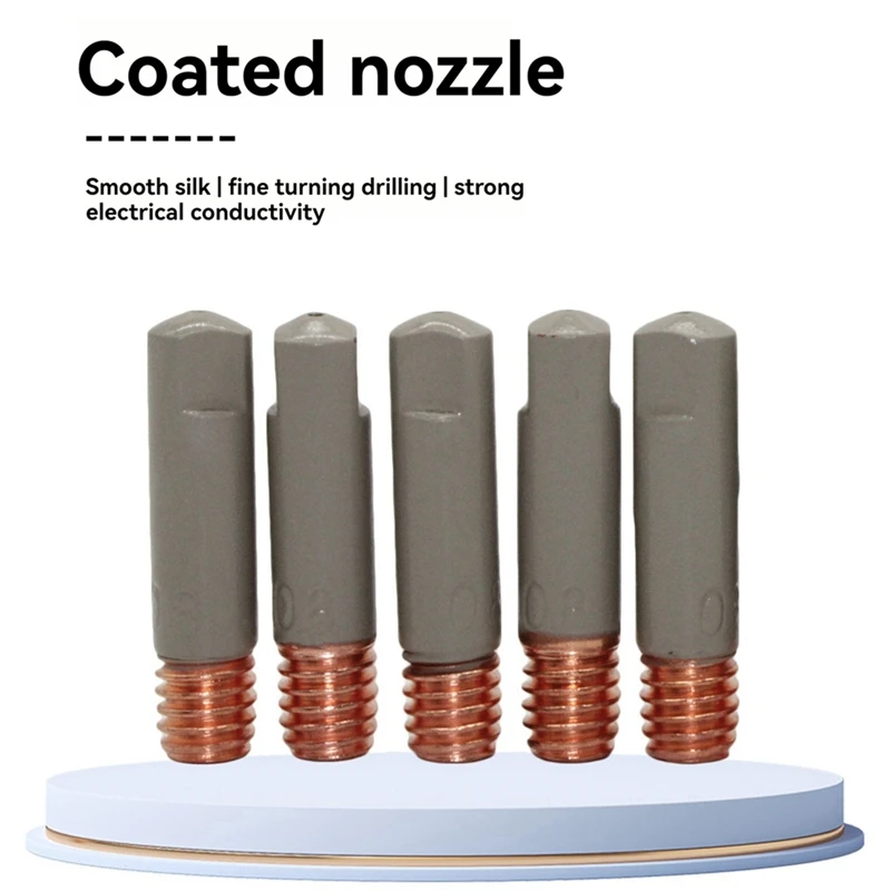 20Pcs MB15AK Welding Nozzle Tipcoating Protect M6 Gas Nozzle 0.8/1.0/1.2Mm MIG Welding Tool Parts