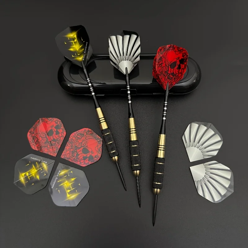 Professional 24g Brass Dart Barrel Dart Set, Including 9 Dart Wings, 50 O-Rings, 12 Spring Rings, and 1 Dart Polishing Tool.
