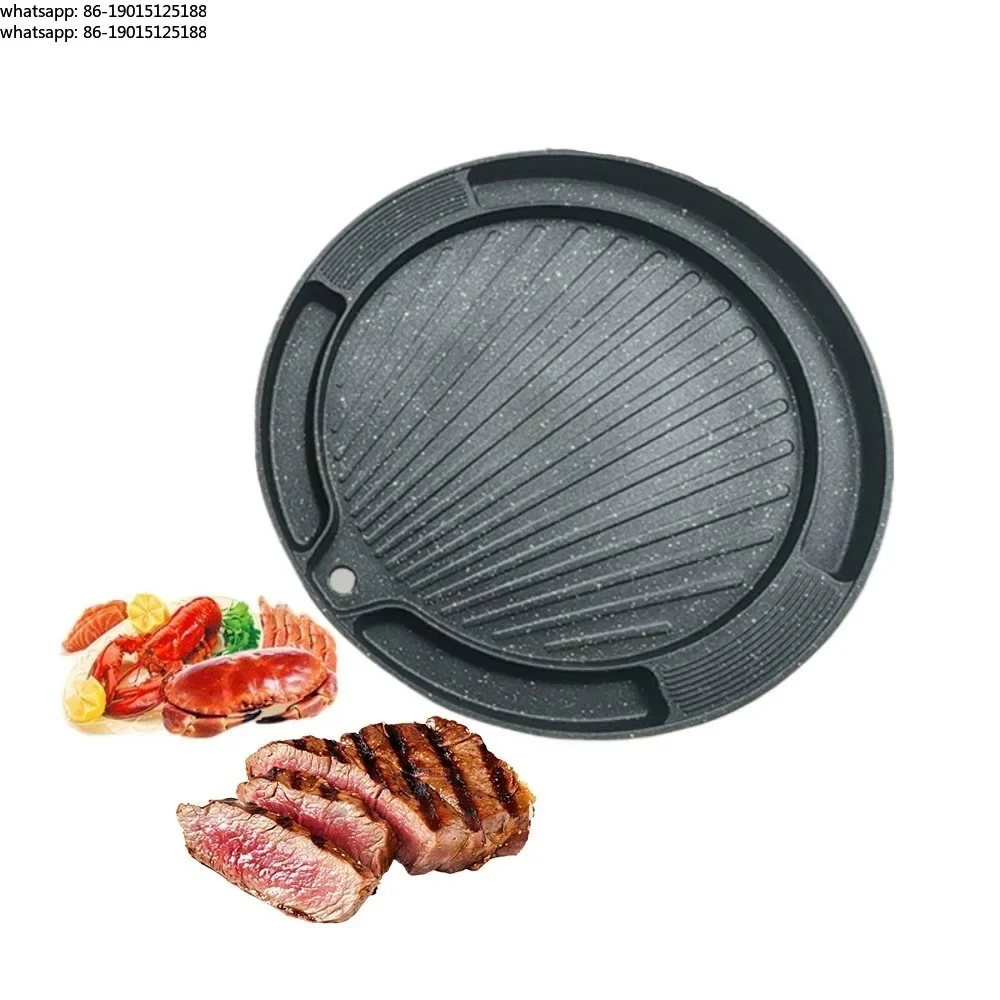 Traditional Japanese non-stick panel for barbecue, Korean stove for indoor/outdoor barbecue, smokeless, cast aluminum