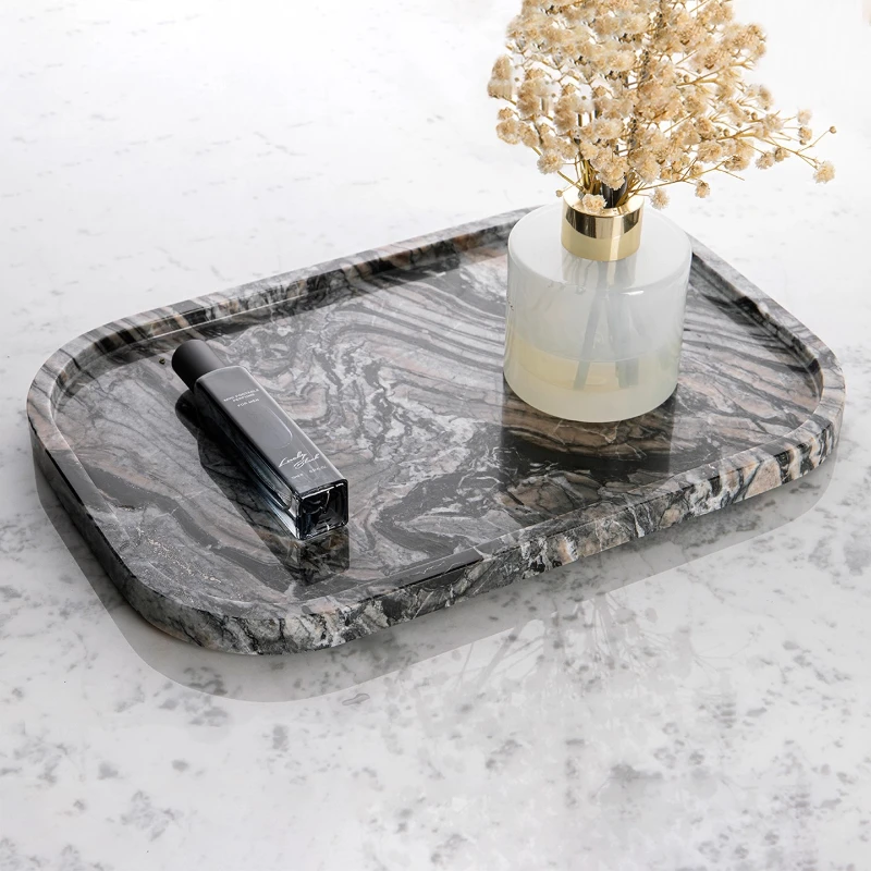 

Легкий роскошный мраморный поднос, поднос для хранения унитаза, украшение для умывальника в ванной комнате, скандинавский поднос
