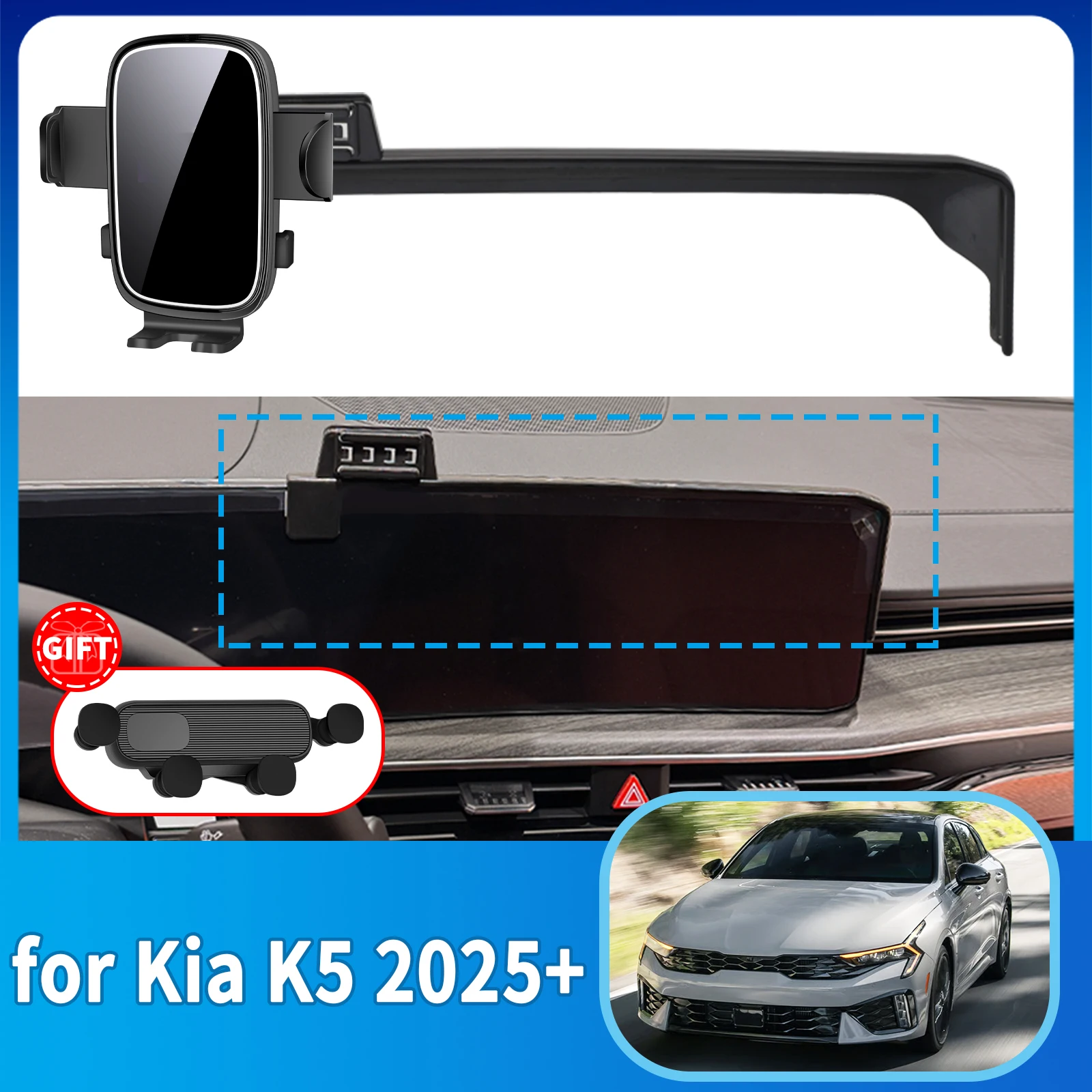 

for Kia K5 2025 2026 2027 Phone Holder Phone Holder, Dashboard Screen Mount Bracket Easy Installation​​ Car accessoires