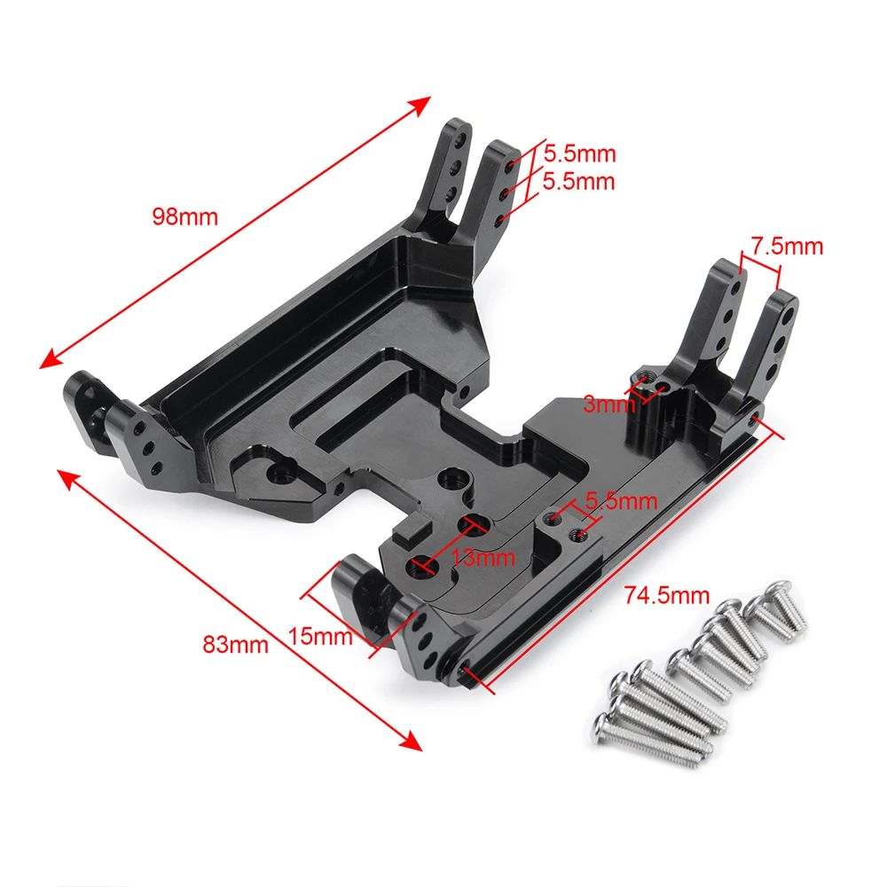 MIBIDAO Metal Gearbox Bottom Base Mount Middle Skid Plate For 1/10 Axial Capra 1.9 UTB AXI03004 RC Crawler Car Upgrade Parts