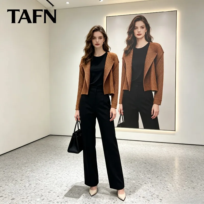 Miyake Pleated 2026 Simple Pleated Top Autumn New Casual Versatile Dragon Scale Pleated Long Sleeve Cardigan Jacket for Women