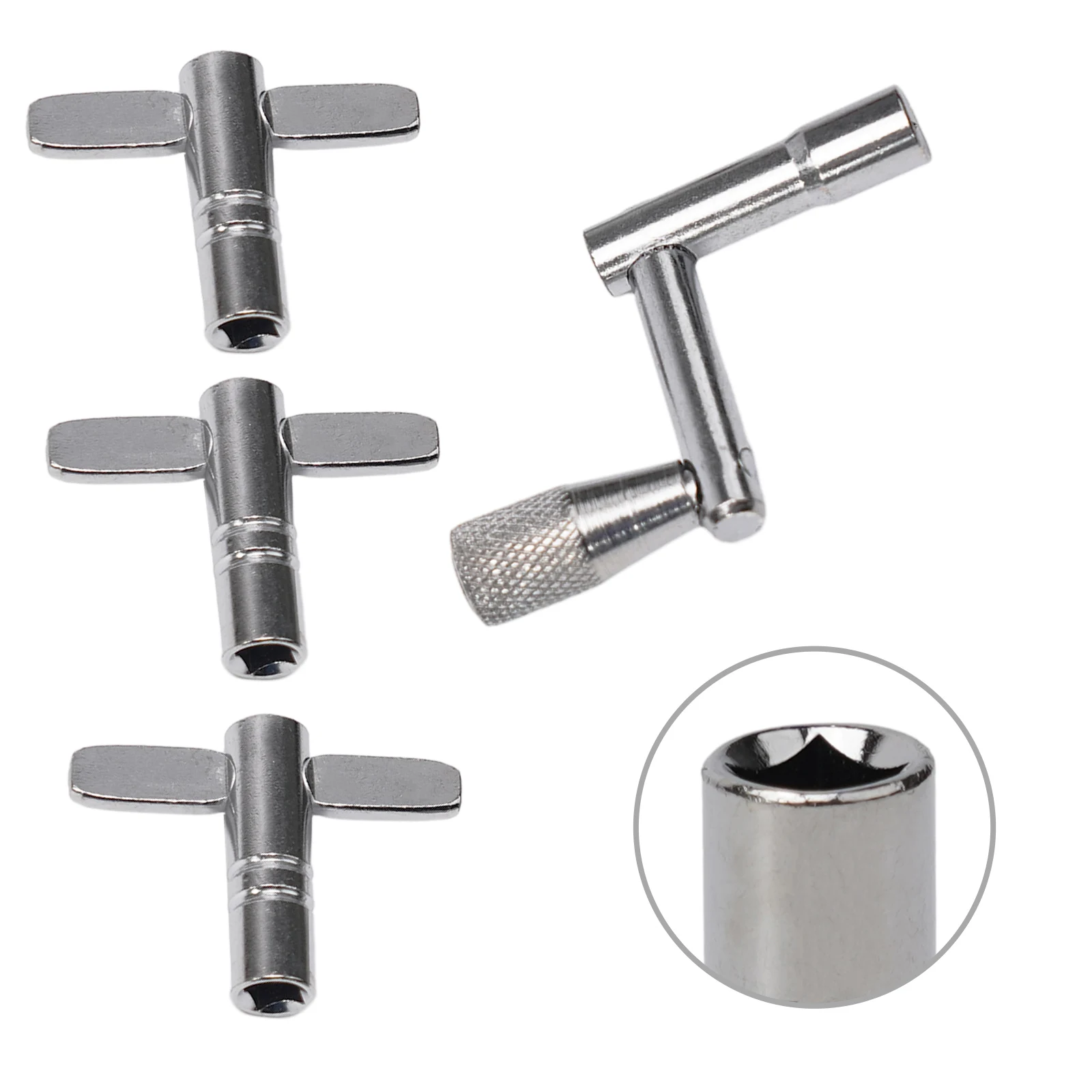 4 Pcs Drum Keys Sets T Style Z Style Universal Drums Tunings Standard Square Wrenches 5.5mm Continuous Motion Speed Drums Key