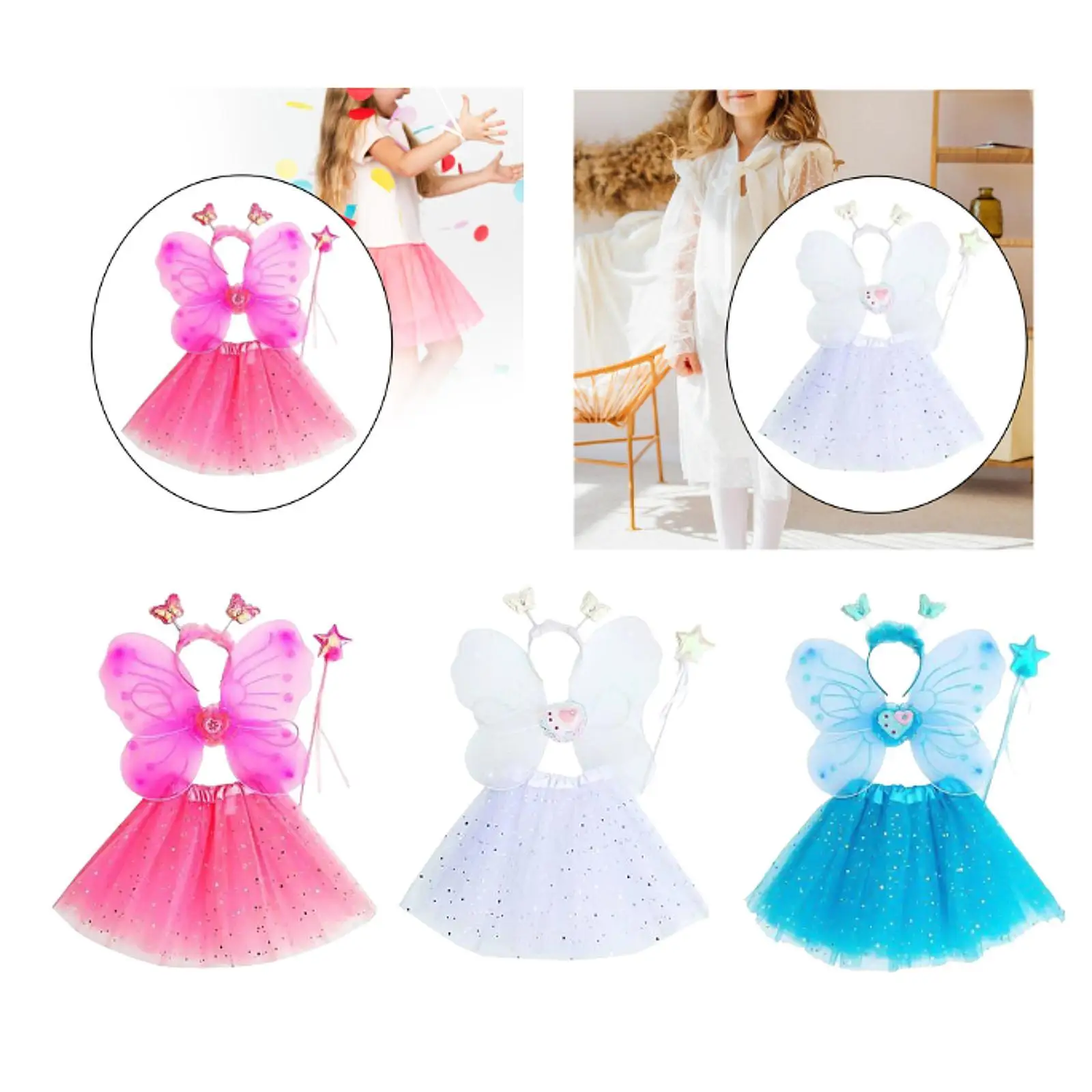 Tutu Costume Dress Set 4Pcs/Set Lightweight Stylish Fancy Dress Princess Costume