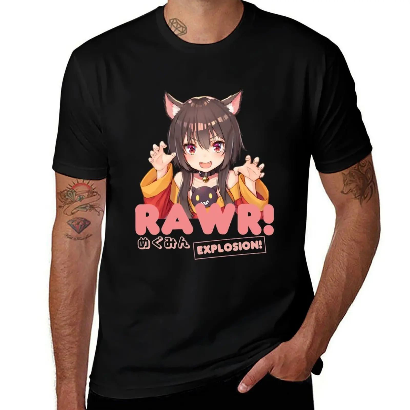 Megumin Neko Rawr! T-Shirt Basic Breathable Solid Color T-Shirt