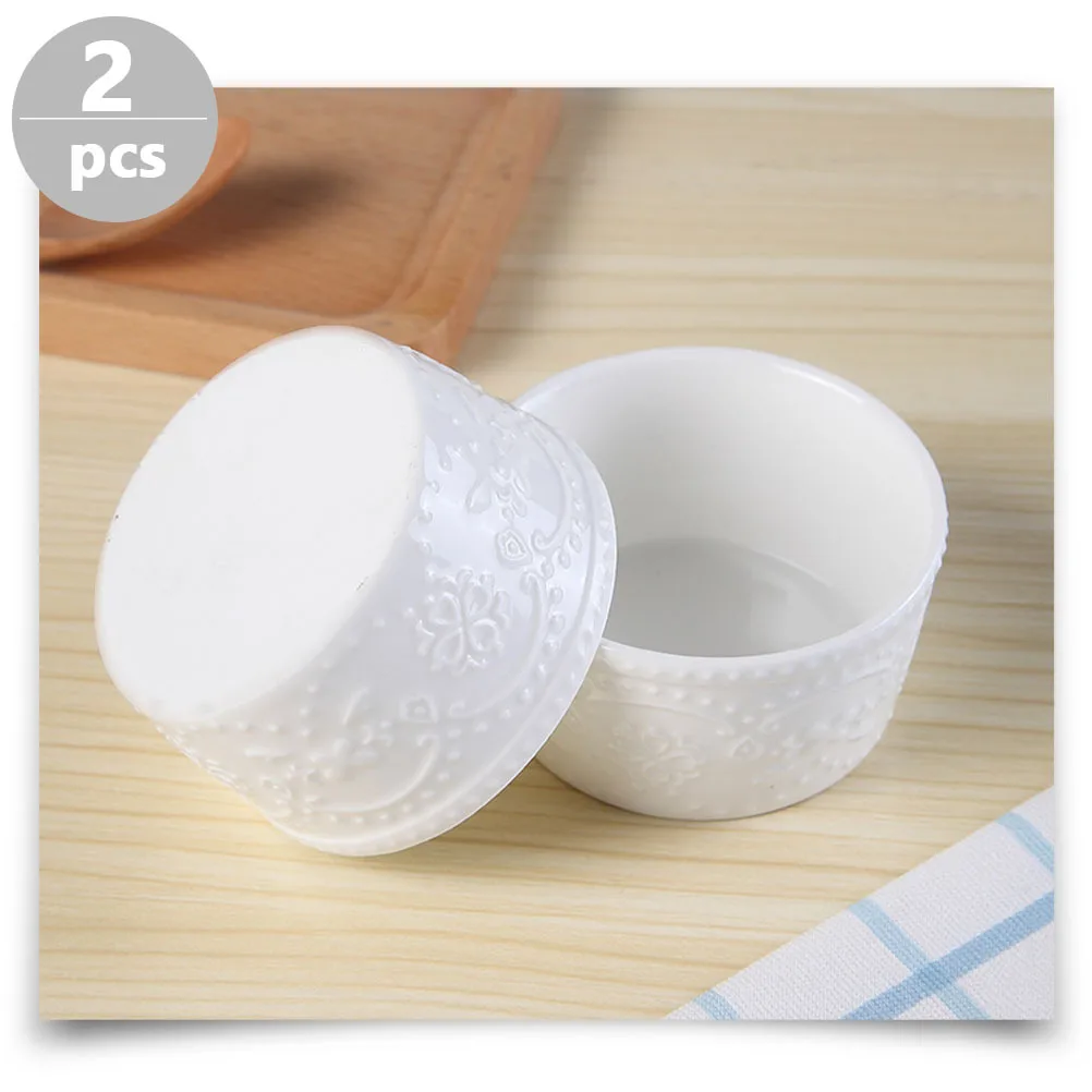 

2Pcs Ceramic Baking Bowl Perfect Size for All Snacks Widely Used in Kitchen As Baking Accessory and Serving Pudding Bowl