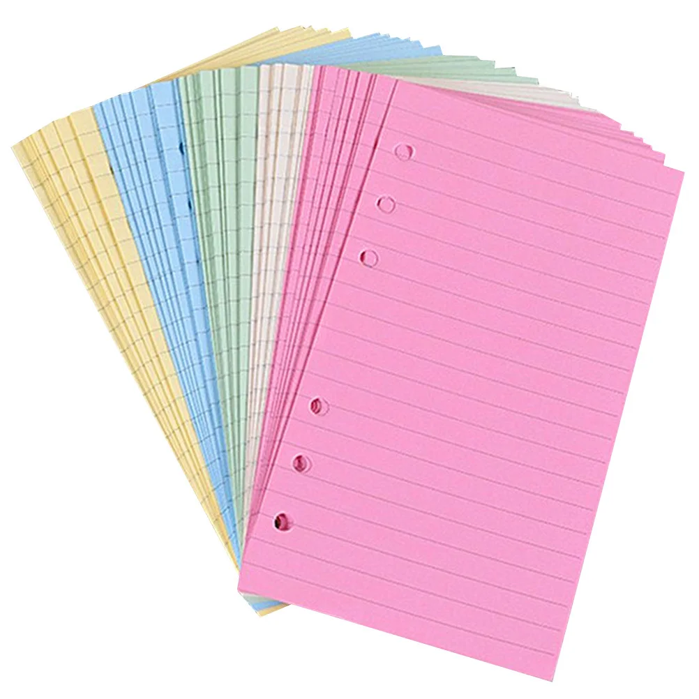 100 pezzi di ricariche per notebook a fogli mobili A5 inserti di carta staccabili scrittura liscia planner ricarica raccoglitore a 6 fori carta di ricambio
