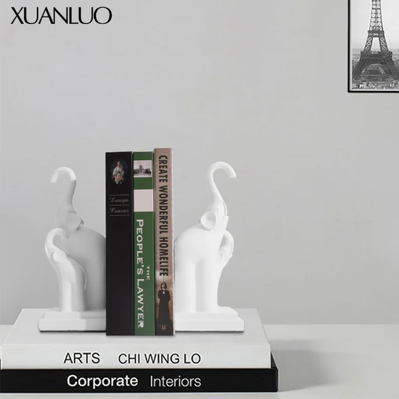Modern Home Study Elephant Bookend Resin Ornament Living Room Bedroom Coffee Table Soft Furnishing