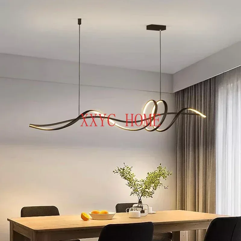 

Современные минималистичные светодиодные подвесные светильники с регулируемой яркостью для столовой, гостиной, кухни, люстра, домашний декор, светильник с блеском