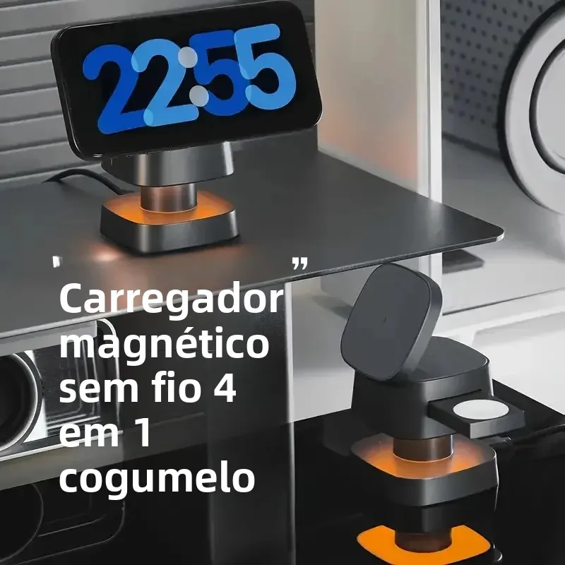 Carregador magnético 3 em 1 sem fio para iPhone 17 16 15 14 13 12 Estação de carregamento rápido para Apple Watch 10 9 8 7 6 5 Airpods 2 3 Pro
