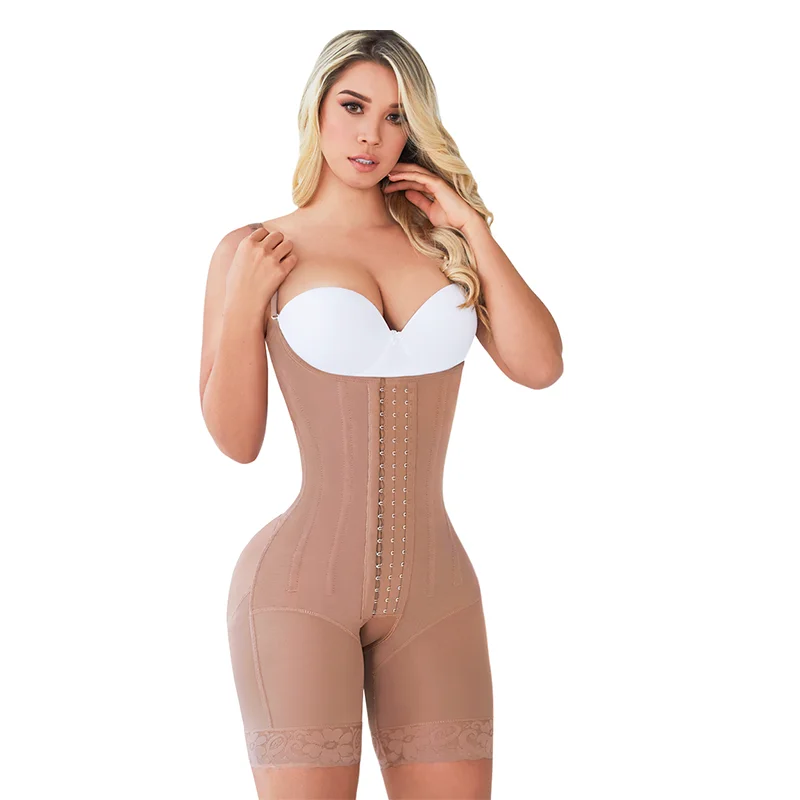 

Fajas Colombianas Open Bust Sleeveless Bodysuit Corset High Compression Body Shaper Post Liposuction Shapewear With Bones