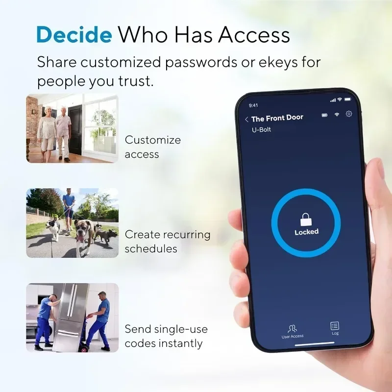 ULTRALOQ Smart Door Lock with WiFi Bridge, Smart Locks for Front Door, Smart Deadbolt Lock - App Remote Control - Share Codes